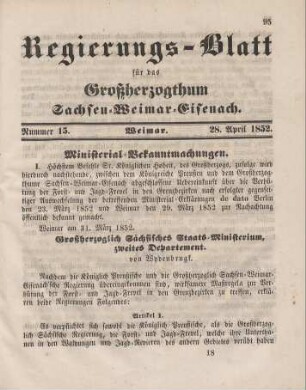 Nr. 15 : 28. April 1852