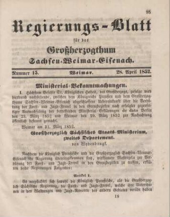Nr. 15 : 28. April 1852