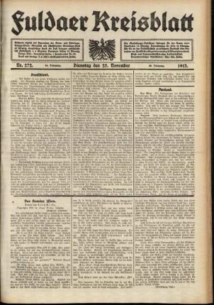 Ausgabe vom Dienstag, den 25. November 1913.