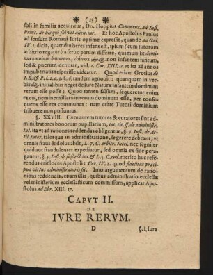Caput II. De Iure Rerum.