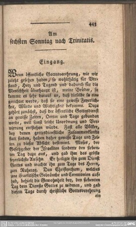 Am sechsten Sonntag nach Trinitatis