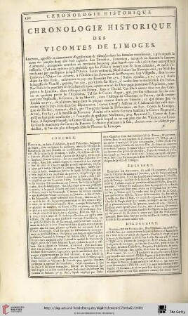 Chronologie historique des vicomtes de Limoges
