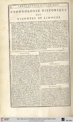 Chronologie historique des vicomtes de Limoges