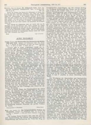 285 [Rezension] Junge, Ehrhard, Der Wiederaufbau des Heerwesens des Reiches Juda unter Josia