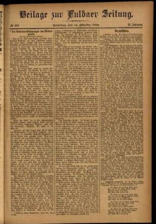Zweite Ausgabe vom Sonntag, den 14. Oktober 1894.