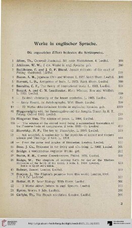 Werke in englischer Sprache (Nr. 1-150)