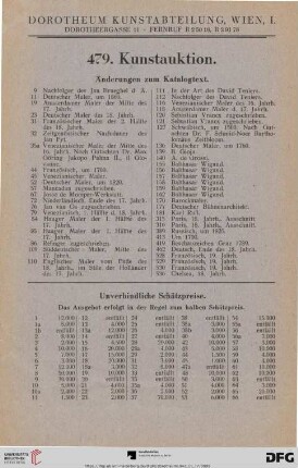 Unverbindliche Schätzungspreise