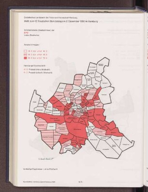 Stimmenanteile (Zweitstimmen) der SPD in den Stadtteilen