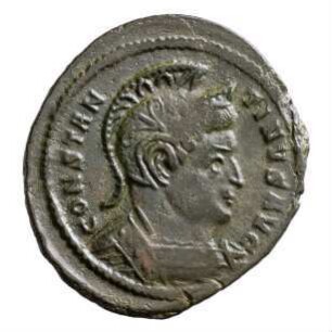 Münze, Follis, Aes 2, 322 n. Chr.