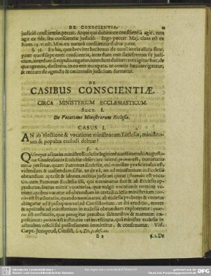 [Titulus Primus] De Vocatione Ministrorum Ecclesiae