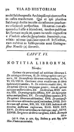 Caput VI. De notitia librorum