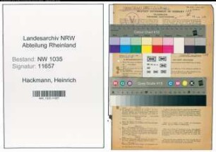 Entnazifizierung Heinrich Hackmann , geb. 16.02.1911 (Ingenieur)