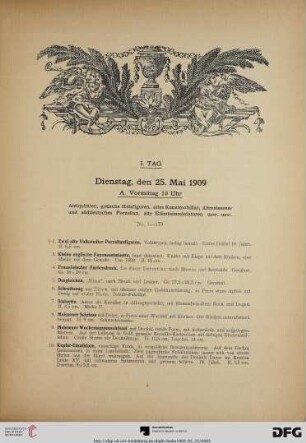 I. Tag Dienstag, den 25. Mai 1909 (Nr. 1-362)