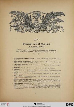 I. Tag Dienstag, den 25. Mai 1909 (Nr. 1-362)