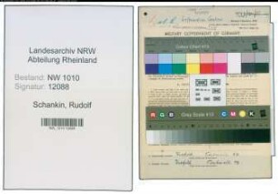 Entnazifizierung Rudolf Schankin , geb. 27.11.1900 (Saenger)