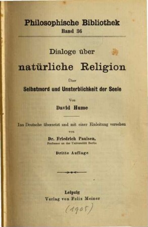 Dialoge über natürliche Religion