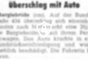 Überschlag mit Auto