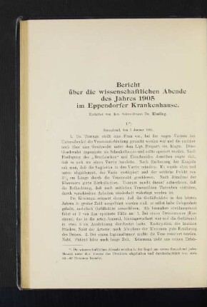 1. *) Sonnabend, den 7. Januar 1905.