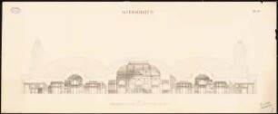 Hauptbahnhof, Frankfurt/Main: Querschnitt durch das Empfangsgebäude 1:200