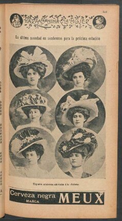 La última novedad en sombreros para la próxima estación - [Ilustración] : Para la niña y la mujer