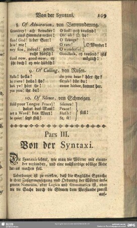 Pars III. Von der Syntaxi