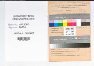 Entnazifizierung Friedrich Haarhaus, geb. 20.12.1910 (Arzt)