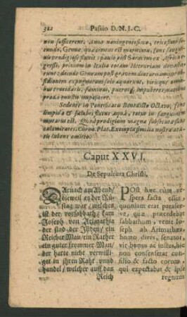 Caput XXVI. De Sepultura Christi.