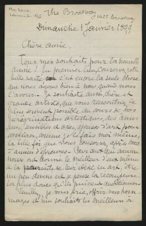 Brief an Lilli Lehmann : 01.01.1899