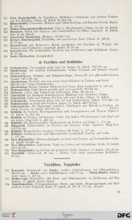d) Textilien und Rollbilder (Nr. 330-351)