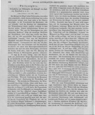 Feuerbach, L.: Grundsätze der Philosophie der Zukunft. Zürich: Literarisches Comptoir 1843 (Beschluss von Nr. 278)