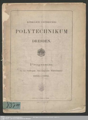 1888/89: Programm : für das Studienjahr ...