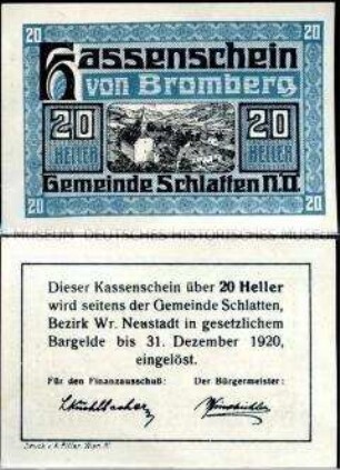 Bromberg, Niederösterreich 20 Heller