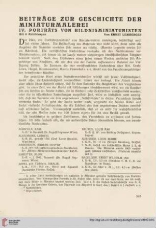 7: Beiträge zur Geschichte der Miniaturmalerei, [4] : Porträts von Bildnisminiaturisten