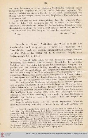 3: [Rezension von: Benedetto Croce, Ästhetik als Wissenschaft des Ausdrucks und allgemeine Linguistik. Nach der 2. Auflage übersetzt]