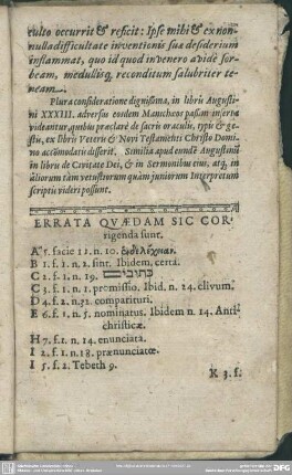 Errata Quaedam Sic Corrigenda sunt