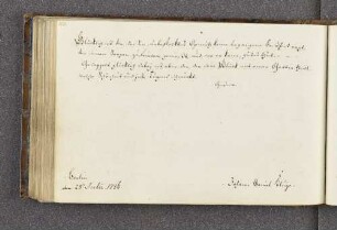 Johann Daniel Kluge. – Berlin, 28.07.1786