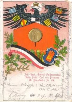 Regimentskarte des Infanterie-Regiments General-Feldmarschall Prinz Friedrich Carl von Preußen Nr.64