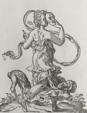 Weibliche Figur mit Larve