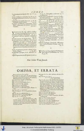 Omissa, et Errata.