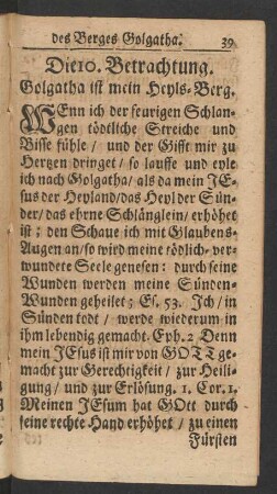 Die 10. Betrachtung. Golgatha ist mein Heyls-Berg.