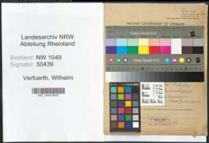 Entnazifizierung Wilhelm Verfuerth , geb. 13.03.1900 (Techniker)