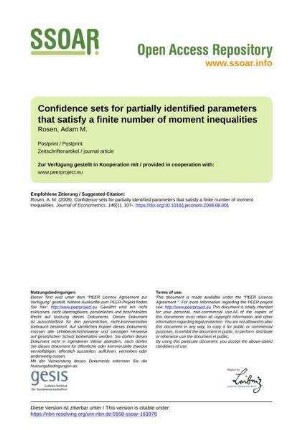 Confidence sets for partially identified parameters that satisfy a finite number of moment inequalities