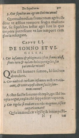 Caput LI. De Somno Et Vigilia.