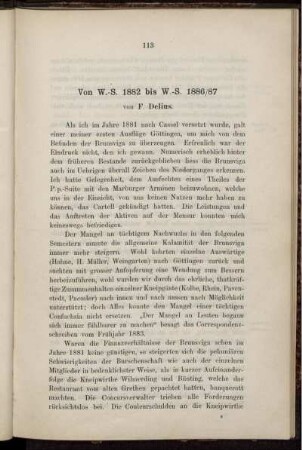 W.-S. 1882 bis W.-S. 1886/87