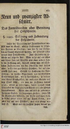 Neun und zwanzigster Abschnitt