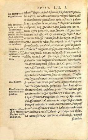 M. Tvllii Ciceronis Epistolae Famliares : Pavli Manvtii Annotationes Brevissimae, In margine adscriptae. Eiusdem Manutij scholia. Verba graeca, latinis expressa
