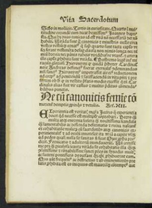 Ne cum canonicis femine commorentur demptis propinquis et vetulis. Art. XII.