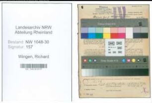 Entnazifizierung Richard Wingen , geb. 25.07.1884 (Angestellter)