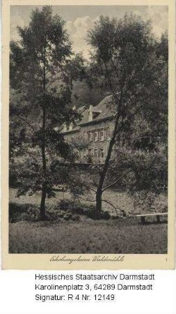 Mühltal bei Darmstadt-Eberstadt, Waldmühle (Erholungsheim) / Seitenansicht