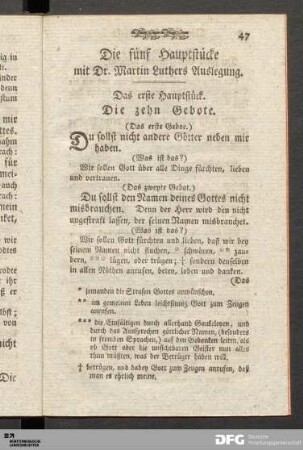 Das erste Hauptstück. Die zehn Gebote.
